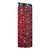 Festliches rotes Schneeglöckchen Thermosbecher (Nach rechts gedreht)