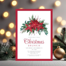 Festliches rotes Weihnachtsstern-Weihnachtsbrunch