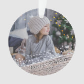 Festliches Rustikales Holz Sterne Weihnachtskuchen Ornament (Vorderseite)