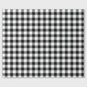 Festliches rustikales Schwarz-weißes Gingham Karie Geschenkpapier (Flach)