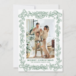 Festliches Salbei-Grün Weihnachtsband 2 Foto Ho Feiertagskarte