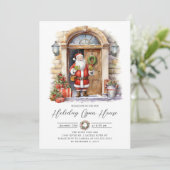 Festliches Santa Holiday Open House Einladung (Stehend Vorderseite)