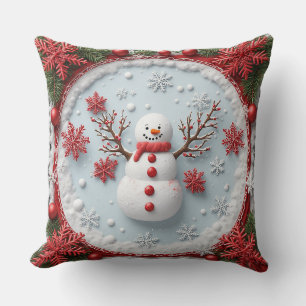 Festliches Schneemann-Design mit Weihnachtsdekorat Kissen