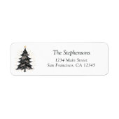 Festliches Schwarz-Gold-Weihnachtsbaum-Rücksendead (Vorne)