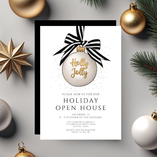 Festliches Schwarz-Weiß-Ferienhaus Einladung