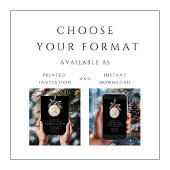 Festliches Schwarzes Weihnachtsessen Party Einladung