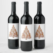 Festliches Seepferdchen mit Weihnachtsmannmütze fü Weinetikett (Flaschen)