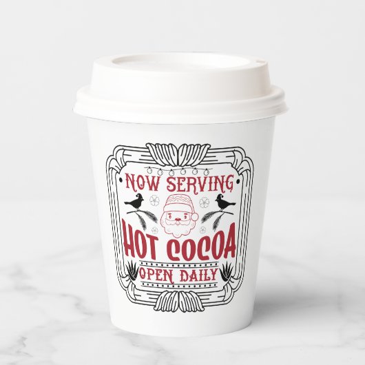Festliches Servieren heißes Kakao Weihnachtsgebäck Pappbecher (Vorderseite)