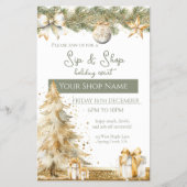 Festliches Sip & Shop Holiday Event Elegantes Mark Flyer (Vorne)