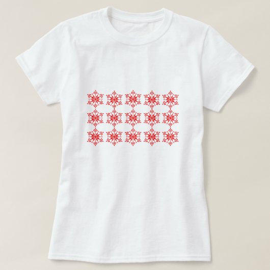 Festliches Snowflake Gemustertes Weihnachtsgeschen T-Shirt (Design vorne)