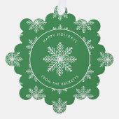 Festliches Snowflake Weihnachts-Foto Ornament Karte (Vorderseite)