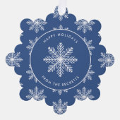 Festliches Snowflake Weihnachts-Foto Ornament Karte (Vorderseite)