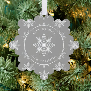Festliches Snowflake Weihnachts-Foto Ornament Karte