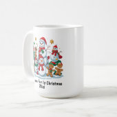 Festliches Snowman Gingerbret Familienweihnachtsja Kaffeetasse (Vorderseite Links)
