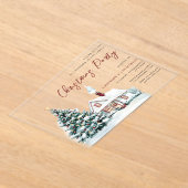Festliches Snowy House & Tree Weihnachten Party Acryleinladungen (Ablage )