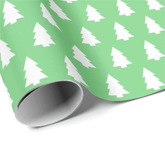 Festliches Sommer Grün Weihnachtsbaummuster Geschenkpapier (Rolleneckpunkt)