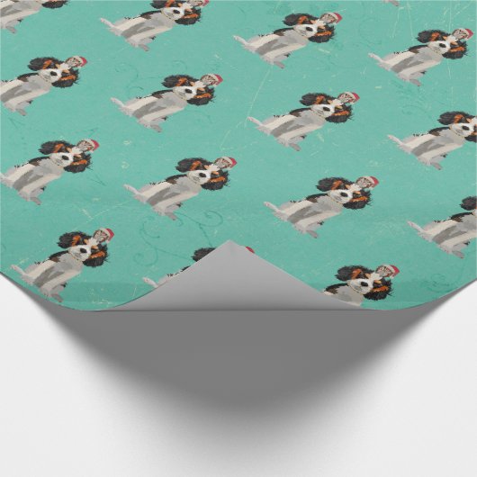FESTLICHES SPANIEL u. EULE Packpapier (Ecke)