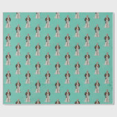 FESTLICHES SPANIEL u. EULE Packpapier (Flach)