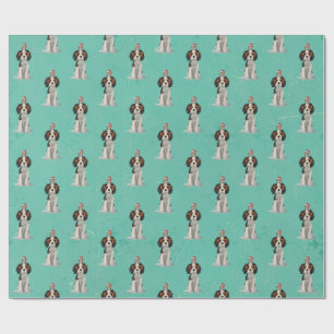 FESTLICHES SPANIEL u. EULE Packpapier