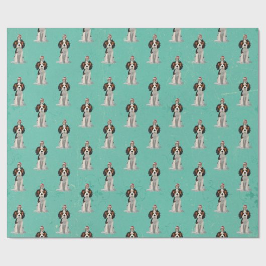 FESTLICHES SPANIEL u. EULE Packpapier (Flach)