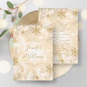 Festliches Sparkle Gold Winter Hochzeitsprogramm Einladung