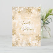 Festliches Sparkle Gold Winter Hochzeitsprogramm Einladung (Stehend Vorderseite)