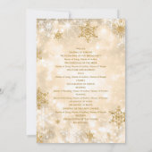 Festliches Sparkle Gold Winter Hochzeitsprogramm Einladung (Rückseite)