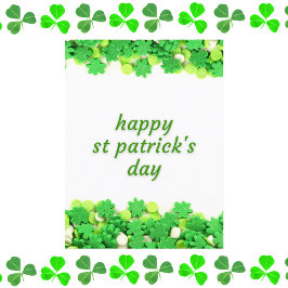 Festliches St. Patrick's Day Kleeblatt Postkarte