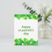 Festliches St. Patrick's Day Kleeblatt Postkarte (Stehend Vorderseite)