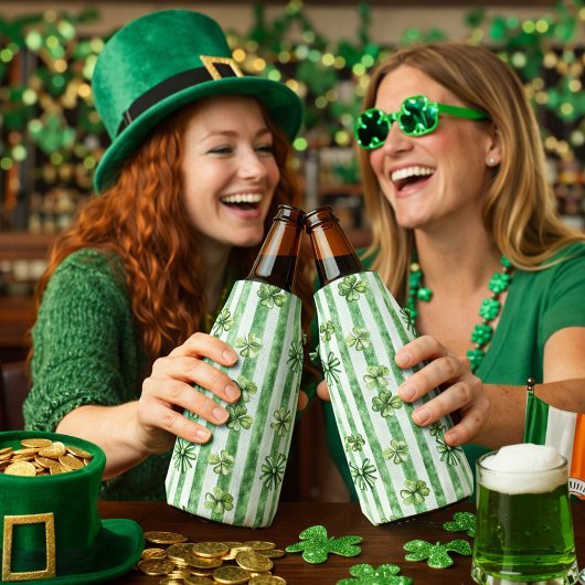 Festliches St. Patrick's Day-Muster Flaschenkühler