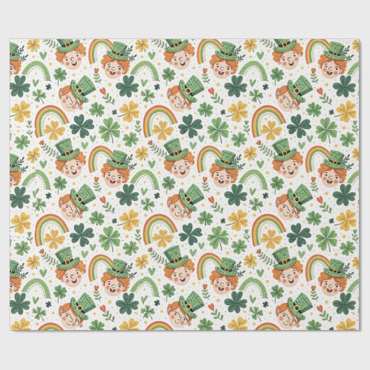 Festliches St. Patrick's Day Wrapping Paper Geschenkpapier (Flach)
