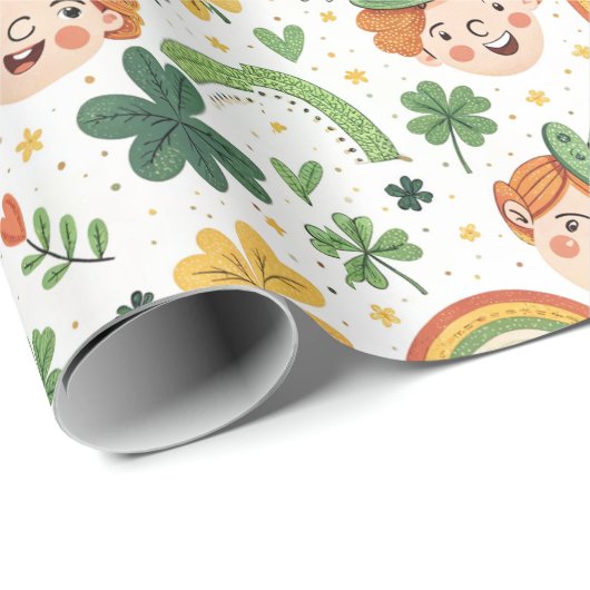 Festliches St. Patrick's Day Wrapping Paper Geschenkpapier (Rolleneckpunkt)