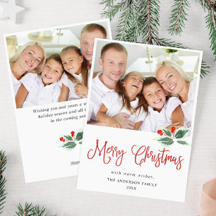 Festliches Stechpalmen-Weihnachtsgruß 2 FOTO Feiertagskarte