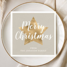 Festliches Taupe Gold Star Weihnachten