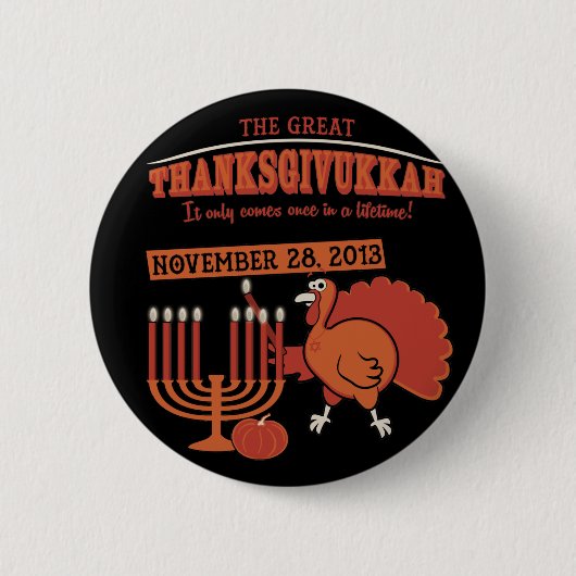 Festliches 'Thanksgivukkah Button (Vorderseite)