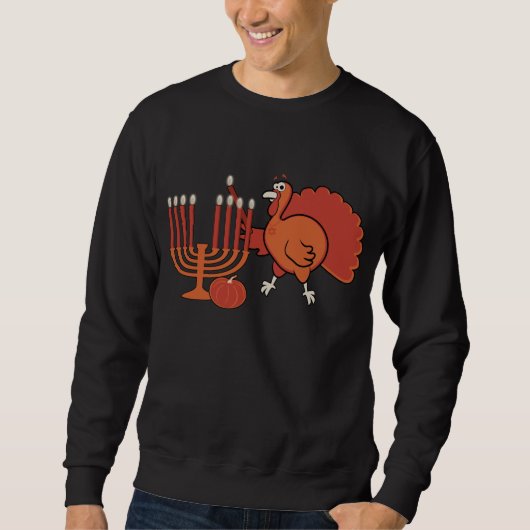 Festliches "Thanksgivukkah" Crewneck Sweatshirt (Vorderseite)