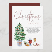 Festliches Tree Drinks Skript Weihnachtsfest Party Einladung (Vorne/Hinten)
