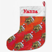 Festliches Triceratops-Muster-Weihnachten Großer Weihnachtsstrumpf (Rückseite)