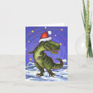 Festliches Tyrannosaurus-Weihnachten Feiertagskarte