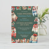 Festliches Ugly Christmas Sweater Einzigartiges Pa Einladung (Stehend Vorderseite)
