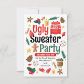 Festliches Ugly Sweater Party Wasserfarbe Einladung (Vorderseite)