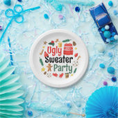 Festliches Ugly Sweater Party Wasserfarbe Pappteller (Party)