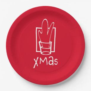Festliches und funkelndes Weihnachten Pappteller