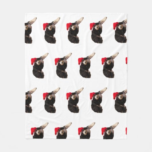 Festliches und niedliches Bernedoodrom mit einer W Fleecedecke (Vorderseite)