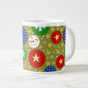 Festliches Urlaubsmuster mit Schneemännern und Ste Jumbo-Tasse