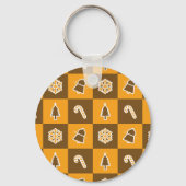 Festliches Urlaubsrastermuster Schlüsselanhänger (Rückseite)