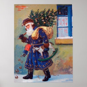 festliches vintage Weihnachten Santa Urlaub Poster
