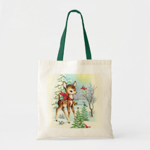 Festliches vintage Weihnachtshirsch  Tragetasche
