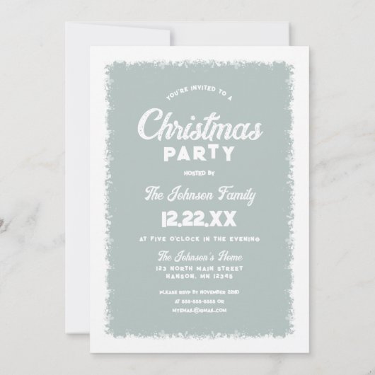 Festliches Vintages Snowman Weihnachts-Party Einladung (Rückseite)