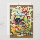 Festliches Vintages traditionelles Erntedank Einladung (Vorderseite)